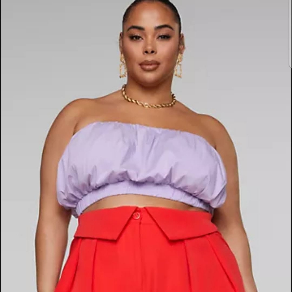 Balloon  hem crop/tube top